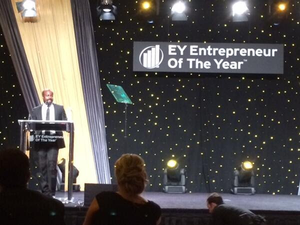 Kwame Kuadey speaking on the EY Entrepreneur of the Year stage